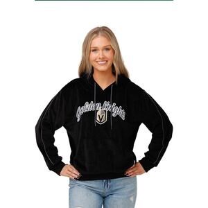 FOCO NHL womens Nhl Team Golden Knights Fashion Velour Hooded Sweatshirt Small